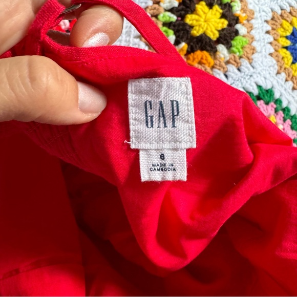 Red linen midi dress - Picture 2 of 5